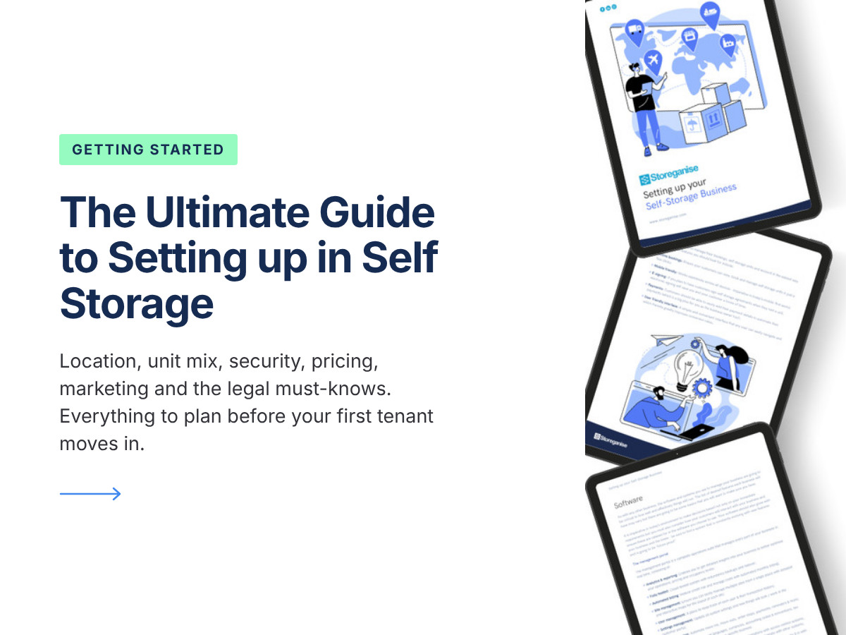 The Ultimate Guide to Setting up in Self Storage ebook: cover and pages from the practical guide for new operators