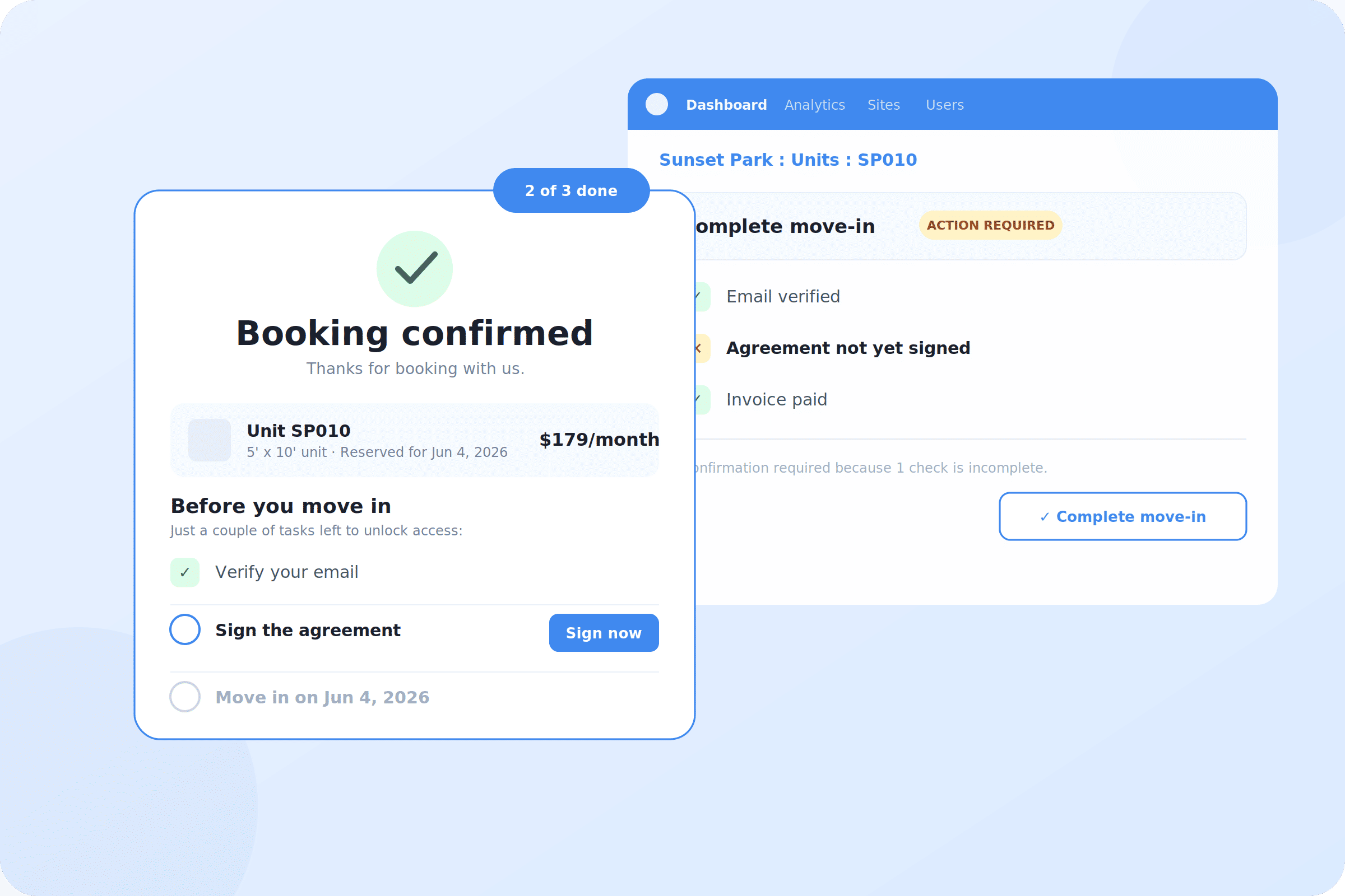 Storeganise June 2026 product updates featuring faster bookings and redesigned dashboard