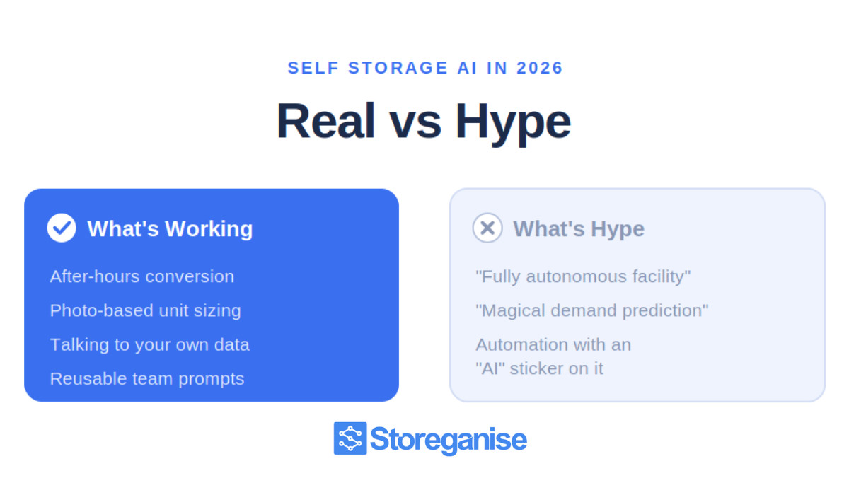 Self storage AI in 2026: what's real, what's hype, and what's actually working