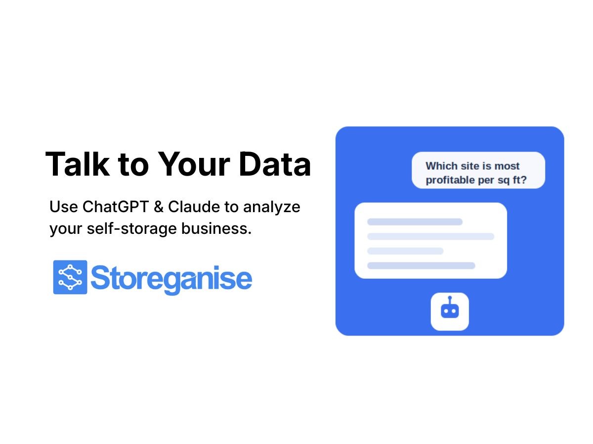 Self storage operator analyzing business data with AI